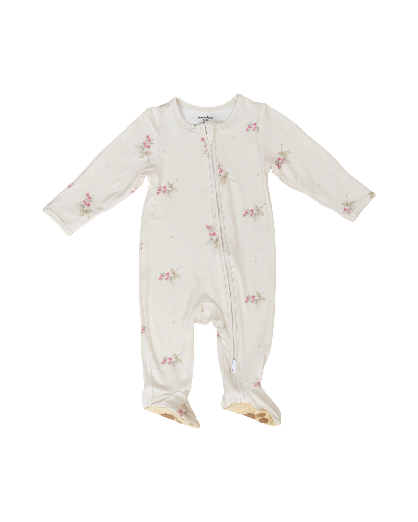 Raspberry & Cream Bamboo Footie