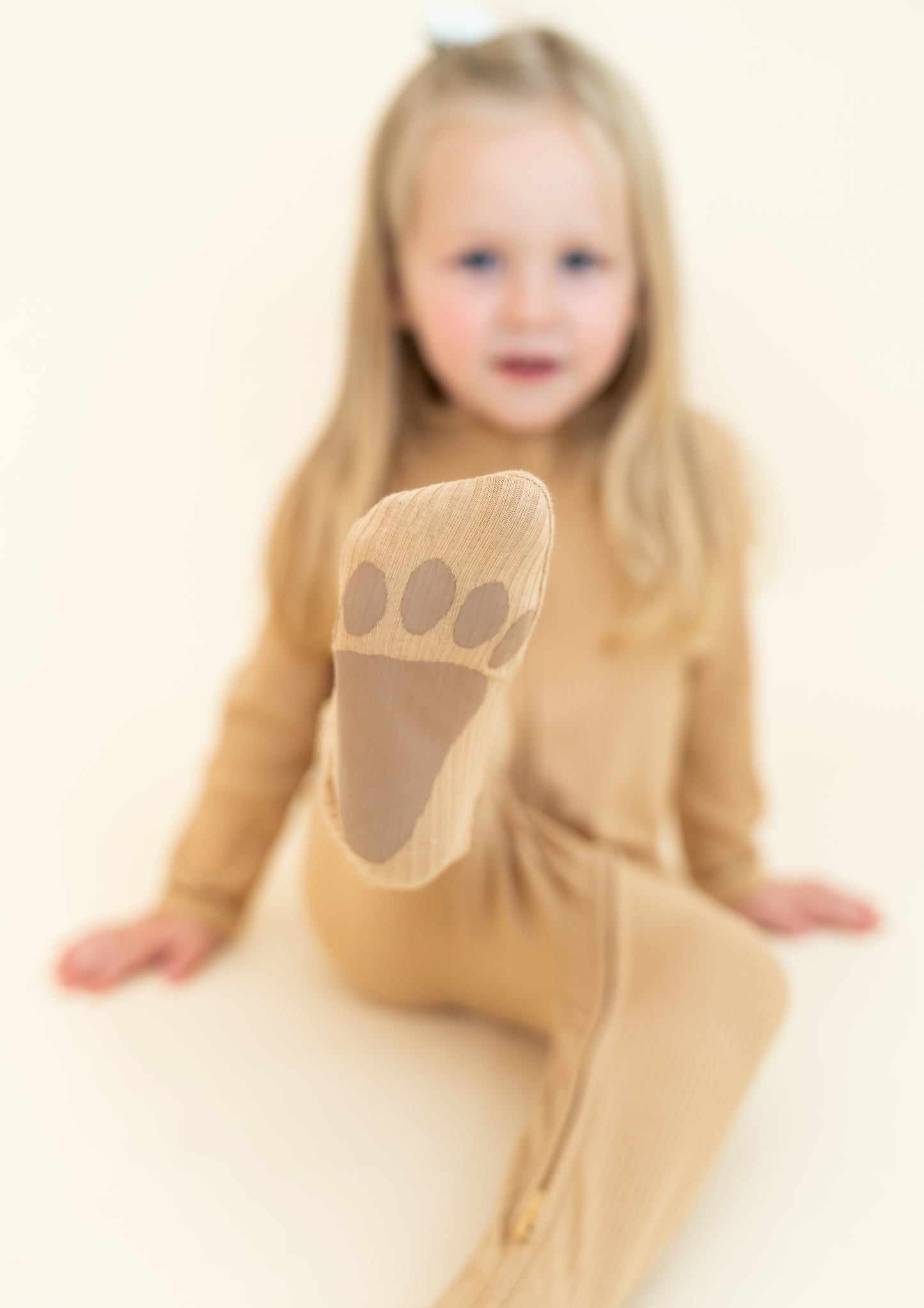 Brown Sugar Ribbed Organic Cotton Footie