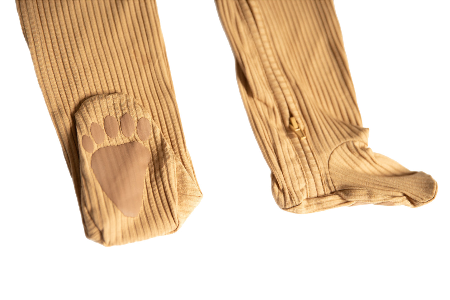 Brown Sugar Ribbed Organic Cotton Footie