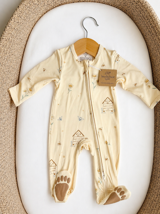 Honey Bee Bamboo Footie