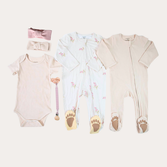 Raspberry & Cream Footie Gift Bundle