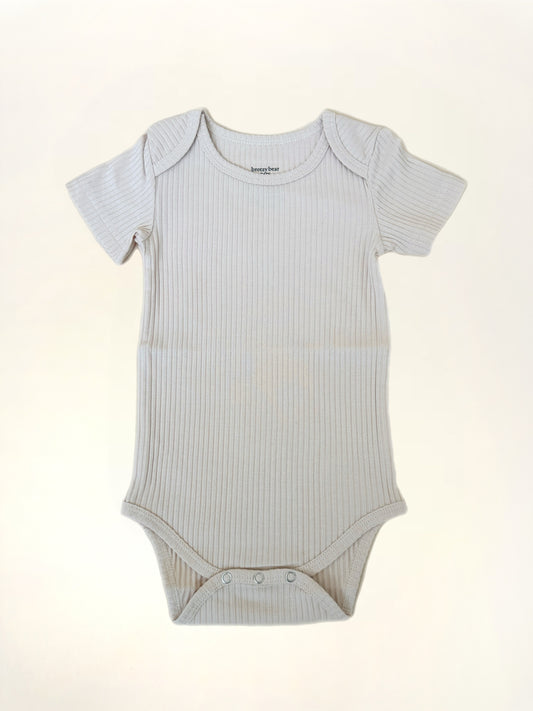 Cream Organic Cotton Ribbed Onesie